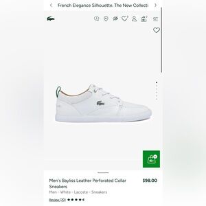 Lacoste Men's White Leather Sneakers